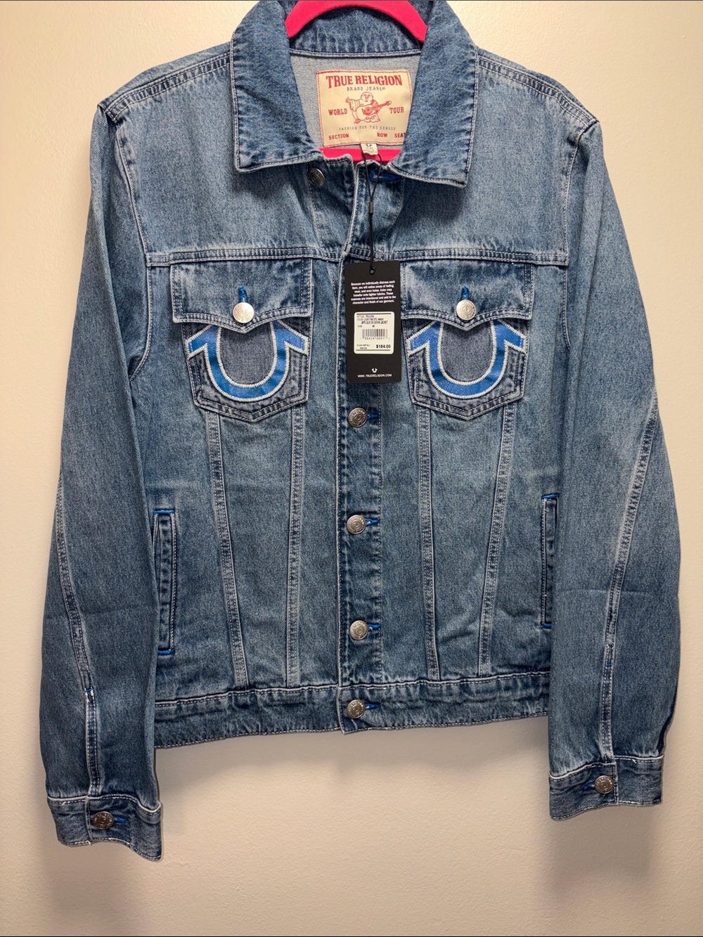 NWT - True Religion Medium Appliqué SN Denim jacket.